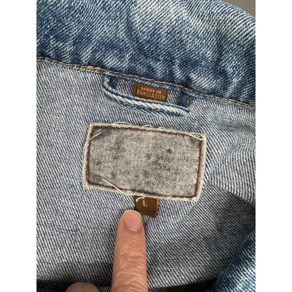 Vintage Lee Denim Jacket Blue Jean Large Trucker Cowboy1990s Retro Western - Picture 5 of 10
